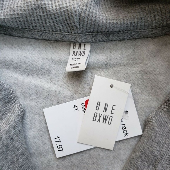 One BXWD Hooded Jacket with Zipper Toddler - Gray - Picture 3 of 4